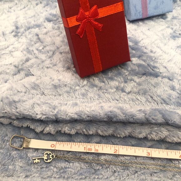 Tiny Key Pendant Silver Necklace - Picture 5 of 10